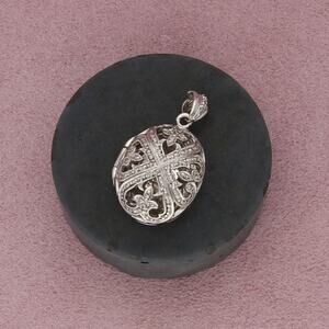sterling silver diamond accent scroll locket (opens) pendant